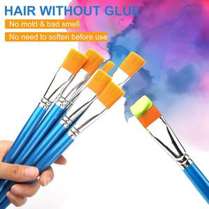 Bview Art Lot de 12 pinceaux acryliques plats de 25 mm pour peinture acrylique, peinture à l'huile, <span class=keywords><strong>gouache</strong></span> et tempera. - Product Image 3