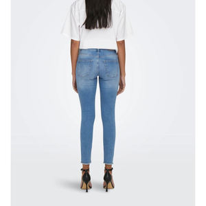 Vaqueros vaqueros informales ajustados de tiro alto para mujer 98% algodón 2% Spandex aspecto limpio cintura estirable de talla grande invierno sólido - Product Image 4