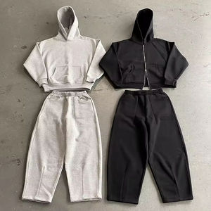 Conjunto de Chándal Deportivo al por Mayor, Ropa Urbana Personalizada, Gruesa, de Invierno, con Capucha y Cordón Ajustable, Pantalones Deportivos Estampados para Hombre - Product Image 3