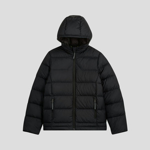 2025 Men's Black <b>Thin</b> <b>Puffer</b> <b>Jacket</b> Luxury High Quality Custom Casual Winter Wear Stand Collar Zipper Closure Plain Dyed - Product Image 1