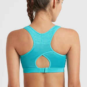 Soutien-gorge de sport sans couture pour femme, rembourré, respirant, séchage rapide, avec logo simple sur le devant, maintien moyen, effet push-up, idéal pour le yoga, la gym et le fitness - Product Image 5