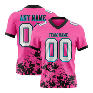 Camiseta de práctica de fútbol americano al por mayor con nombre de equipo y camiseta de malla de fútbol transpirable cosida con número - Product Image 2