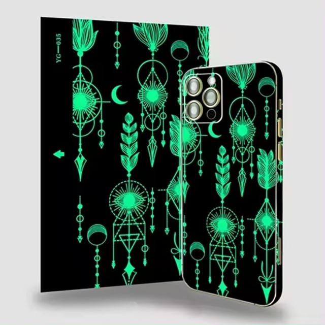 New Released 180x120mm Night Glow PVC Mobile Phone Skin Film Sticker Back Screen for Cutting Machine