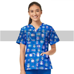 Vêtements de travail médicaux unisexes uniformes d'hôpital fins bruts gommages d'allaitement de Noël chaleur y compris blouse de laboratoire accessoires de casquettes de gommage - Product Image 3