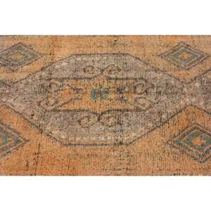 Alfombra turca clásica naranja marrón de 3,7x10,5 pies, Poliéster Viscosa de alta calidad para adolescentes, pasillo rectangular grande para sala de estar y dormitorio - Product Image 5