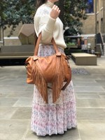 Bolso bohemio gitano superventas con cuero suave y flecos, bolso de hombro con borlas, bolso de mano para mujer, monedero con flecos genuinos, estilo bohemio