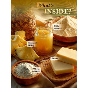 Pastel Cuadrado Pequeño con Relleno de Piña Sabor Frutal Golden Delight de Signature Market, Diseño Festivo, Sin Gluten, Sin Lácteos - Product Image 3