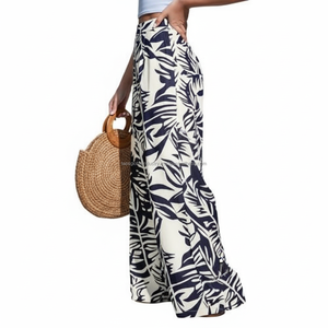 Pantalones Palazzo de Invierno con Estampado Floral Boho para Mujer, de Algodón y Lino, Ligeros, de Cintura Alta, con Cierre de Cordón, Estilo Vintage - Product Image 6