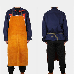 Tablier en cuir prix d'usine tabliers de cuisine durables travail de soudage résistant au feu réglable personnalisé tablier en cuir de vachette - Product Image 1