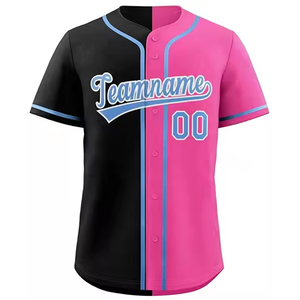 Conjunto de camiseta de béisbol de dos tonos sublimada personalizada camisa transpirable con botones ropa deportiva de talla grande técnica impresa - Product Image 4