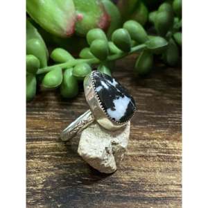 Navajo Handmade White Buffalo Turquoise Sterling <b>Silver</b> <b>Ring</b> Size 6.5 <b>for</b> <b>Men</b> - Product Image 3