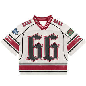 Por encargo Boxy Oversized Football Jersey Retro Football Wear con hombro caído Serigrafía Ace Star Bordado Todos los tamaños - Product Image 5