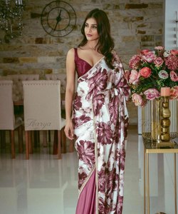 Độc Quyền Mềm <span class=keywords><strong>Net</strong></span> Satin Lụa <span class=keywords><strong>Saree</strong></span> Với Đẹp Thêu Siquance Làm Việc Ren Biên Giới Phụ Nữ Nhà Sản Xuất Thời Trang - Product Image 4