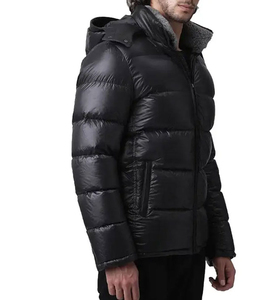 Manteau à Capuche Lourd Rembourré Bouffant de Designer Logo Oem Surdimensionné Hommes Duvet Bulle Hiver Noir Personnalisé Hommes Brillant Doudoune Veste - Product Image 4