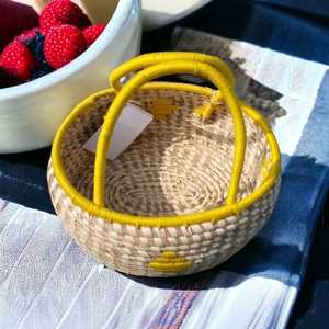 Factory Sale Handmade Eco-Friendly Sabai Grass <b>Wicker</b> <b>Hamper</b> Basket Flower Basket Temple Basket for Gift <b>Hamper</b> - Product Image 5