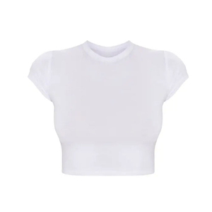 Tops cortos de Fitness de alta calidad para mujer, camisetas de algodón de media manga, ropa de Yoga informal, fabricante de Pakistán, tejido de longitud corta - Product Image 4