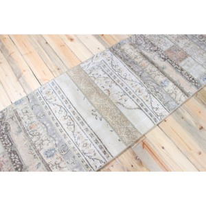 Tapis de couloir turc 2,8x13,8 pieds, tapis vintage, tapis floral marron patchwork - Product Image 2