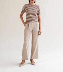 Vente en gros de vêtements de rue d'été pour femmes, t-shirt court à rayures vintage, coton de haute qualité, séchage rapide, respirant, logo personnalisé - Product Image 1