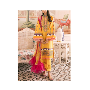 Fourrure brodée fête Shalwar Kameez pour pelouse robe longue au sol pour femmes vêtements d'été entièrement cousus Service OEM - Product Image 1