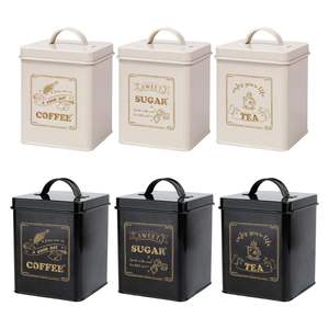 Durable stainless steel airtight metal kitchen canister set for kitchen countertop storage of <b>sugar</b> tea flour - Product Image 2