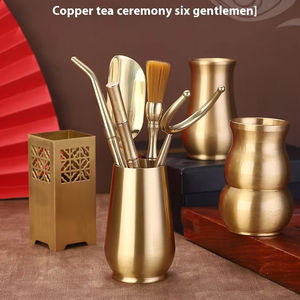 Ensemble de cérémonie du <span class=keywords><strong>thé</strong></span> en cuivre pur de six outils de <span class=keywords><strong>thé</strong></span> pour messieurs - Product Image 3