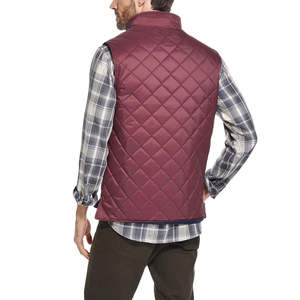 Gilet Imbottito Trapuntato a Rombi Impermeabile da Uomo, Colore Vino, Taglia 3 Extra Large per Sport all'Aperto - Product Image 3