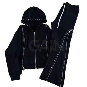 Survêtement décontracté à capuche pour homme grande taille personnalisé avec strass - Séchage rapide, respirant, faible MOQ, plusieurs couleurs, fabricant pakistanais - Product Image 1