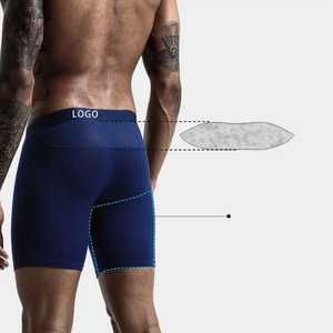 2025 Calzoncillos bóxer de tiro alto para hombre, ropa interior OEM ODM con logotipo personalizado 100% de fibra de bambú, talla grande transpirable para UE/EE. UU. - Product Image 3