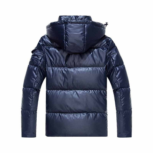 Nouvelles vestes d'hiver pour hommes avec logo personnalisé, veste rembourrée de grande taille en nylon de couleur unie brillante, chaude et décontractée pour hommes - Product Image 2