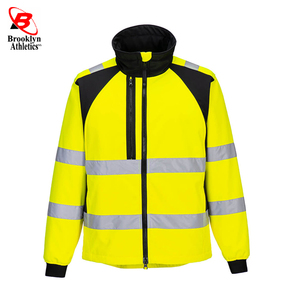 Hi Visibility Safety Reflective Wear Softshell Polyester Jacket with Softshell <b>Fabric</b> Jacket - Product Image 6