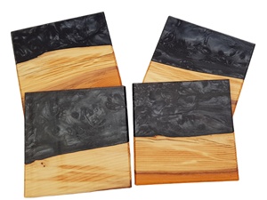 Fabriqué par star crafts Inde Tapis de thé pour boire Sous-verre en résine et en bois Ensemble de 4 pièces du fabricant indien de sous-verres Tapis Meilleur tarif - Product Image 2