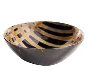 Tazón de afeitar de comida de cuerno de búfalo ecológico hecho a mano pulido con diseño elegante para fiestas - Product Image 1