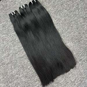 2024 Hot Selling Virgin Hair Weft Natural Straight Black Color <b>Full</b> <b>Lace</b> Bone Straight <b>Wigs</b> for Black Women - Product Image 3