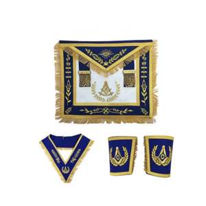 Egalia Set Master Mason Delantal Cuello y puños Azul CP Hecho Borla Máquina Bordado Servicio OEM - Product Image 1