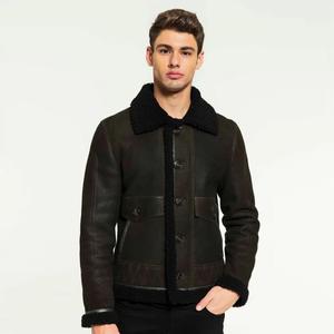 Customizable Men's Winter Leather <b>Canvas</b> <b>Jacket</b> with Stand Collar Breathable Waterproof Design and Personalized Logo - Product Image 3