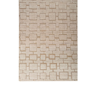 Alfombra de Lana Anudada a Mano Aprezo Gold AKWJ-1035 con Patrón Geométrico para Decoración de Sala de Estar, Entrada, Pasillo, Rectangular de 9x12 - Product Image 4