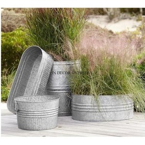 Macetas y Jardineras Redondas de Metal de la Mejor Calidad, Accesorios de Decoración de Jardín de Gran Tamaño - Product Image 4