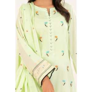 Traje Casual de 3 Piezas sin Costuras en Jacquard Verde para Mujer - Product Image 4