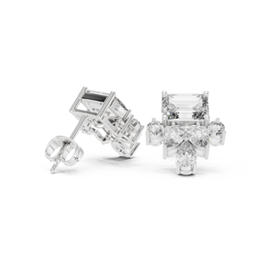 925ต่างหูเงินสเตอร์ลิงต่างหูแฟชั่นผู้หญิง Arc Moissanite - Product Image 5