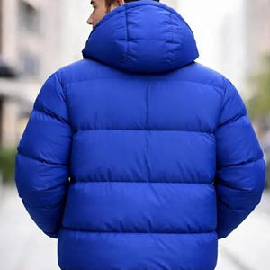 Veste matelassée à capuche, isolée, avec logo sur le devant, réversible, imperméable, écologique, séchage rapide, coupe-vent, vêtements d'extérieur d'hiver pour hommes - Product Image 2
