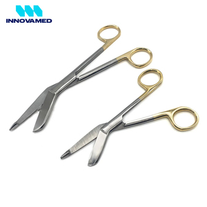 Tijera de vendaje quirúrgico de 18 cm de alta calidad con mango colorido Base de fuente de alimentación manual del instrumento quirúrgico - Product Image 5