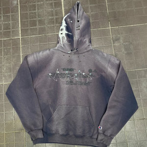 Beau look essentiel polaire sweat à capuche décontracté grande taille écologique hiver chaud lavage à l'acide 100% coton matériel - Product Image 3