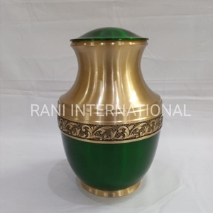 Handcrafted Brass Cremation Urn with Floral Engraving Premium Adult Ashes <b>Storage</b> Vintage Memorial Urn Trending Funeral Supply - Product Image 5