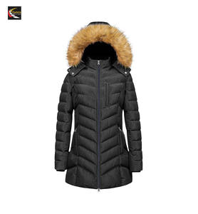 Abrigo acolchado y acogedor para mujer, Chaqueta larga de invierno de talla grande, ropa elegante con aislamiento para clima frío, logotipo cálido y ligero acolchado - Product Image 1