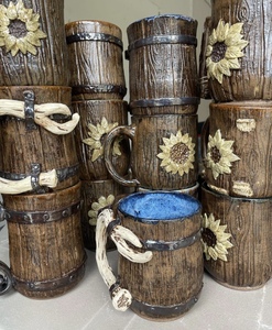 Best Quality Customizable Size Buffalo Horn Viking Drinking <b>Mug</b> High-End Ceramic Cups for Beer Drinking for Fans - Product Image 2