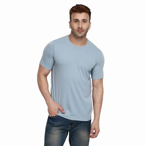 Camiseta de Hombre de Excelente Calidad, Manga Corta, Color Gris, Cuello Redondo, Talla Grande, Corte Ajustado, Hecha de Algodón, Camisetas Modernas - Product Image 1