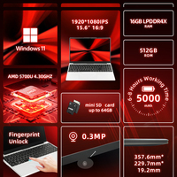 Laptop ad Alta Velocità AMD Ryzen 7 5700U 16GB RAM 512GB SSD 15.6 Pollici per Gaming e Sviluppo Software