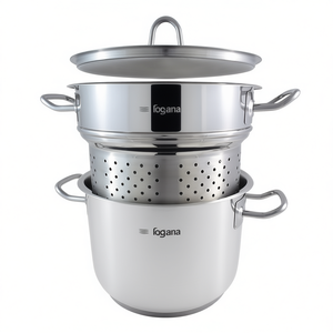 VANITOSA Tognana หม้อต้มพาสต้าสแตนเลสขนาด 22 ซม. โครเมียมขัดเงา 'สปาเก็ตตี้' เครื่องนึ่ง V5758Y2INSL - Product Image 3