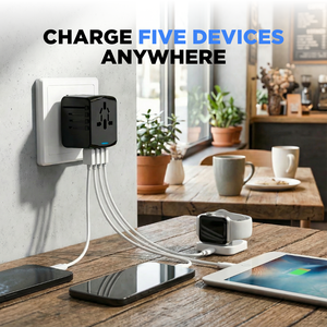 อะแดปเตอร์แปลงไฟอเนกประสงค์ พร้อมฟังก์ชัน PD QC3.0 และพอร์ต AC สำหรับกล้อง แล็ปท็อป หูฟัง อุปกรณ์ Type-C กระแสไฟขาออก 5V 2A - Product Image 5