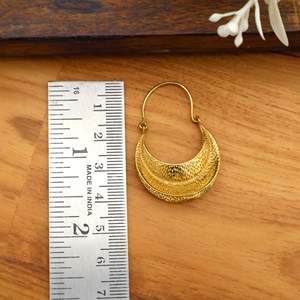 Twyla Golden Bohemian <b>Twisted</b> <b>Hoop</b> <b>Earrings</b> Small Statement Jewellery for Gifts - Product Image 2